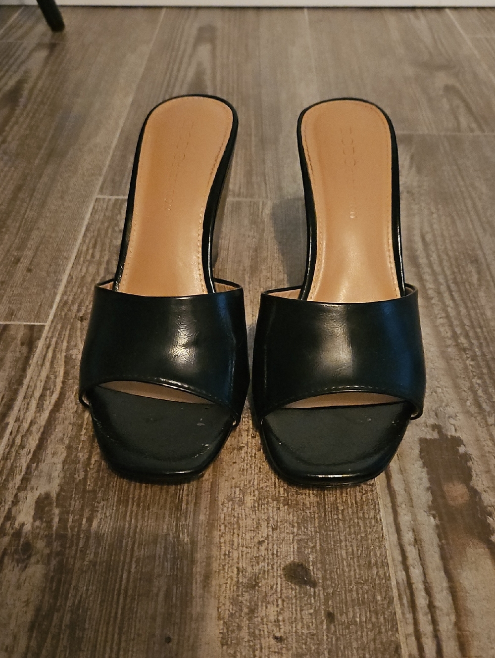 BCBG Black Slide Mule Heels - Women Shoes